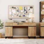 Modern Executive Study Desk with Dual Storage Pedestals - Image 4