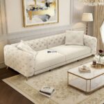 Luxury Tufted L-Shape Sofa with Ottoman - Image 2