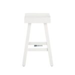 Solid Wood Square Bar Stool for Kitchen Counter & Bar – White Finish - Image 3