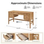 Premium Solid Wood Study Table with Multiple Drawers – Modern Home & Office Work Desk - Image 4