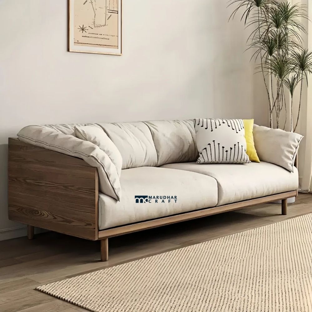 21 Solid Wood Living Room Sofa with Comfortable Seating - Image 1