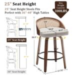 Swivel Linen Counter Stools Set of 2 for Kitchen & Bar Seating - Image 4