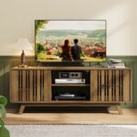 Regal TV Stand for TVs up to 75 Inches with Sliding Door Entertainment Center Design - Image 6
