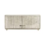 Geometric Textured Sideboard with Brass Finish Base - Image 2