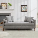 Classic Upholstered Daybed Sofa with Studded Arms
