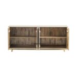 Geometric Textured Sideboard with Brass Finish Base - Image 3