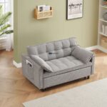 Compact Convertible Sofa Cum Bed with Storage & Side Pocket