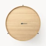 Wood Round Centre Table for Living Room with Natural Finish - Image 2