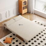 Harmony Convertible Fabric Sofa Cum Bed with Wooden Accents - Image 5