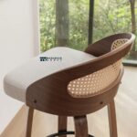 Swivel Linen Counter Stools Set of 2 for Kitchen & Bar Seating - Image 5