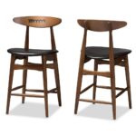 Solid Sheesham Wood Straight-Leg Bar Stools Set of 4 - Image 2