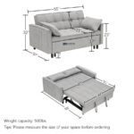 Compact Convertible Sofa Cum Bed with Storage & Side Pocket - Image 2