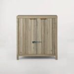 Vertical Fluted Wooden Storage Cabinet – Natural Finish - Image 2