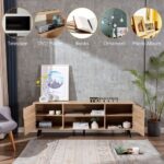 Mid Century Modern Wooden TV Stand with Storage and Clean Contemporary Design - Image 6