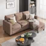 L-Shape Fabric Sofa with Storage Ottoman (Left Aligned) - Image 4