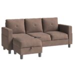 L-Shape Fabric Sofa with Storage Ottoman (Left Aligned) - Image 2