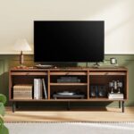 Mid Century Style TV Stand with Clean Lines and Timeless Wooden Design - Image 5