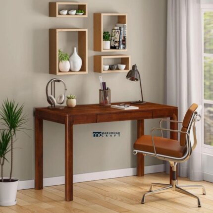 Solid Wood Study Table / Writing Desk with Drawer – Modern Home & Office Work Desk
