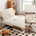 Harmony Convertible Fabric Sofa Cum Bed with Wooden Accents - Image 2