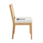 Dining Chairs with Upholstered Seat and Natural Rattan Back – Set of Two - Image 2