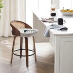 Swivel Linen Counter Stools Set of 2 for Kitchen & Bar Seating - Image 6