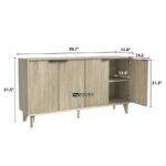 Fluted Wooden Sideboard Cabinet – Contemporary Minimal Design - Image 5