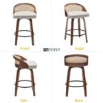 Swivel Linen Counter Stools Set of 2 for Kitchen & Bar Seating - Image 2