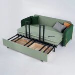 Modern Lift-Up Storage Sofa Cum Bed with Hydraulic Mechanism (Forest Green) - Image 4