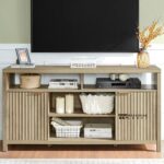 Wood Media Console with Spacious Storage for TVs up to 65 Inches