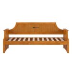 Classic Solid Wood Daybed Sofa with Armrests (Honey Oak Finish) - Image 5