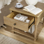 Solid Wood End Table with Drawer, Shelf and Spindle Leg Design - Image 5