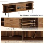 Mid-Century Modern Low Console Cabinet in Solid Wood Finish - Image 3