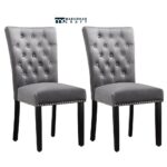 Modern Velvet Dining Chairs with Soft Upholstery and Elegant Contemporary Design – Set of Two - Image 3