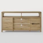 Wood Media Console with Spacious Storage for TVs up to 65 Inches - Image 7