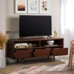 Solid Wood TV Stand with Three Drawers for TVs up to 60 Inches - Image 3