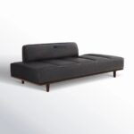 Modern Upholstered Daybed Sofa with Wooden Legs (Charcoal Black) - Image 5
