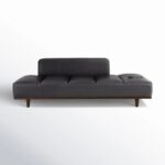 Modern Upholstered Daybed Sofa with Wooden Legs (Charcoal Black) - Image 2