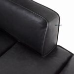 Modern Upholstered Daybed Sofa with Wooden Legs (Charcoal Black) - Image 3