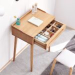 Solid Oak Wood Writing Desk with Single Storage Drawer for Home Study Spaces - Image 2