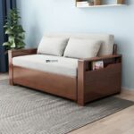 Classic Comfort Wooden Sofa Cum Bed with Storage Arms - Image 4