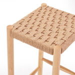 Rattan Weave Bar Stools with Solid Wood Support Frame (Set of 2) - Image 5