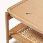 Wooden Coffee Table with Fabric Upholstered Top and Hidden Storage - Image 2