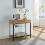 Wooden and Metal Console Table with Modern Industrial Design - Image 3