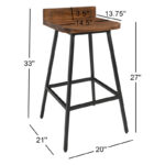 Premium Solid Wood Bar Stools for Kitchen Counters & Dining Spaces (Set of 2) - Image 6