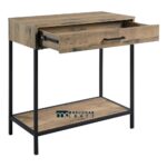Wooden and Metal Console Table with Modern Industrial Design - Image 4