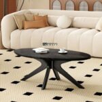 Solid Wood Coffee Table with Natural Finish for Living Room