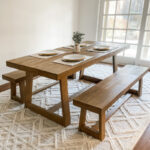 Solid Wood Classic Dining Table with Pecan Wirebrush Finish - Image 4