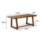 Solid Wood Classic Dining Table with Pecan Wirebrush Finish - Image 3