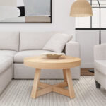Solid Wood Round Coffee Table for Indian Living Spaces