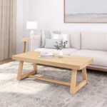 Solid Wood Coffee Table with Blonde Wirebrush Finish for Indian Homes - Image 12